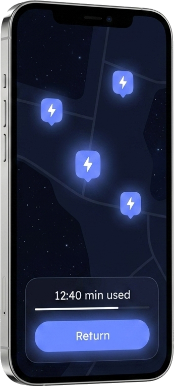 Returning a powerbank in the ANJUM app